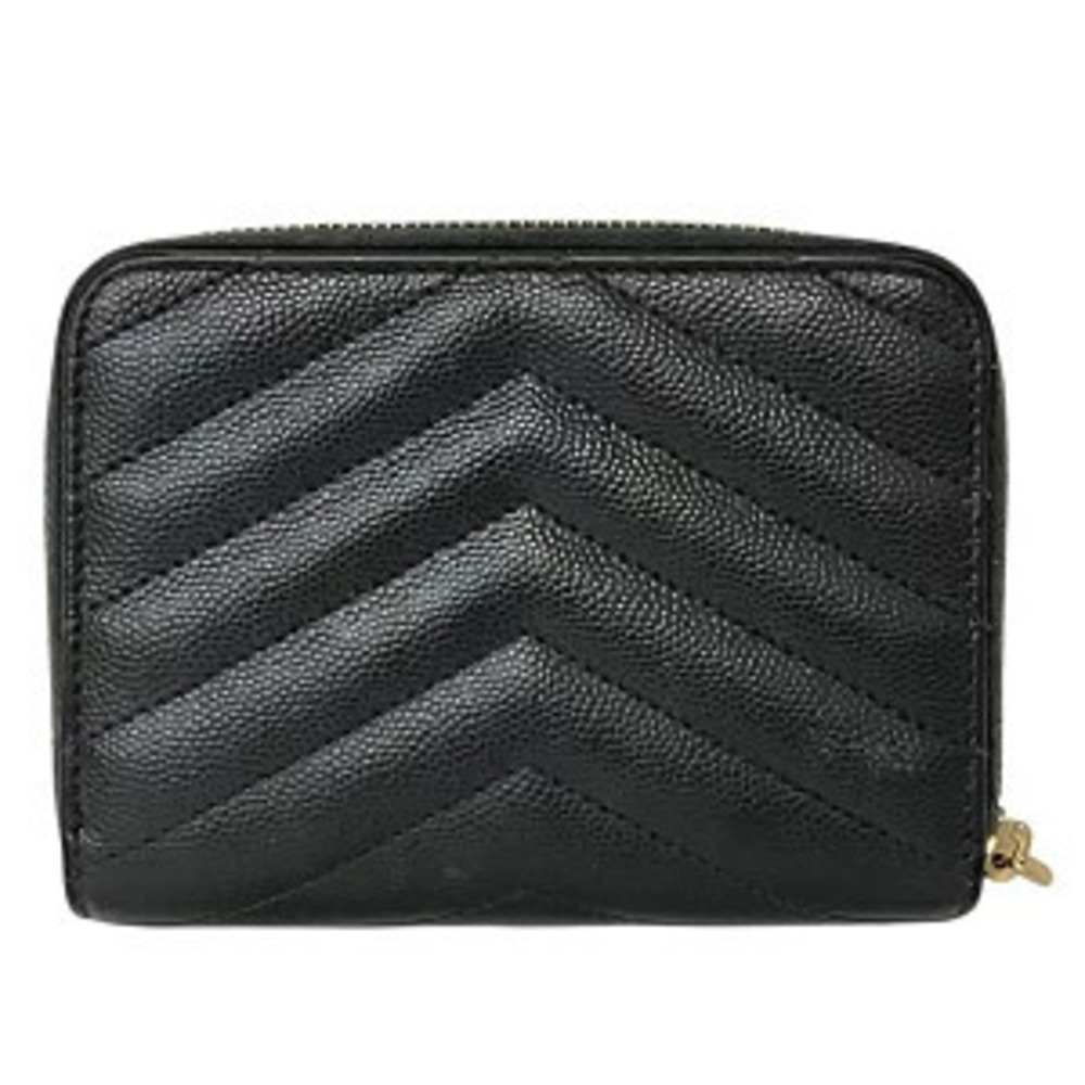 Saint Laurent fold Around Wallet Bi Zip Compact Black